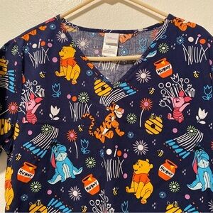 Disney Winnie The Pooh Scrub Top‎ Women’s Size Medium Cotton Pullover